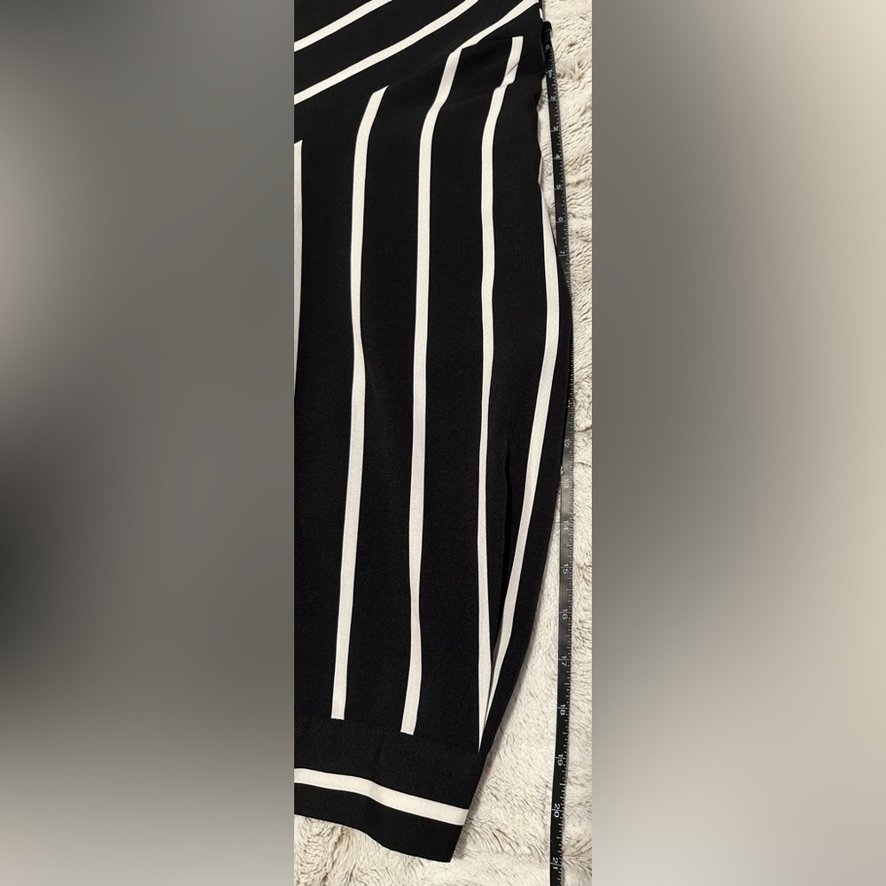 SHEIN Curve Black and White Striped Long Sleeve Button Down T-Shirt Dress - Picture 8 of 12